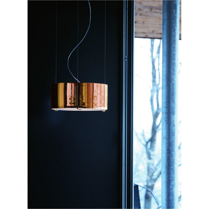 3 - Light Drum Pendant, Copper, Chrome