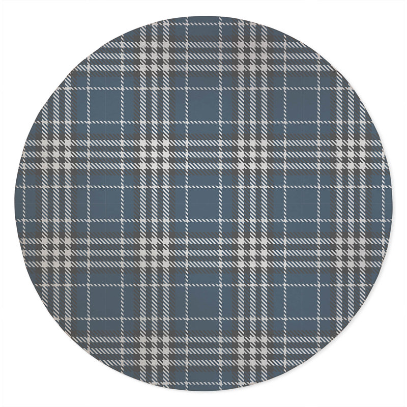 Christopher's Plaid Non-Slip Outdoor Rug, Round 5'