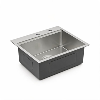 28 inch Brushed Nickel Stainless Steel 16 Gauge Drop-in Topmount Single Bowl Kitchen Sink with Workstation Accessories