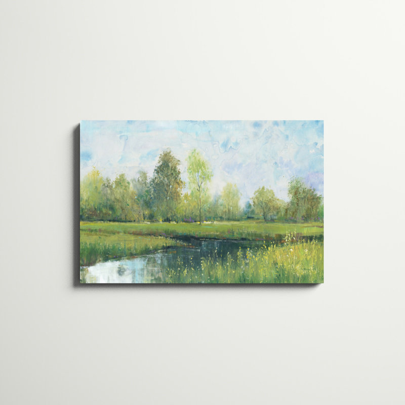 «Tranquil Park I», peinture sur toile, H 24 po x l 36 po