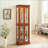 Cabinets, Walnut Brown Curio with Adjustable Shelves, Internal Lighting, Mirrored Back | 23.75W x 11.75D x 70H | Traditional | Living Room-2069563958