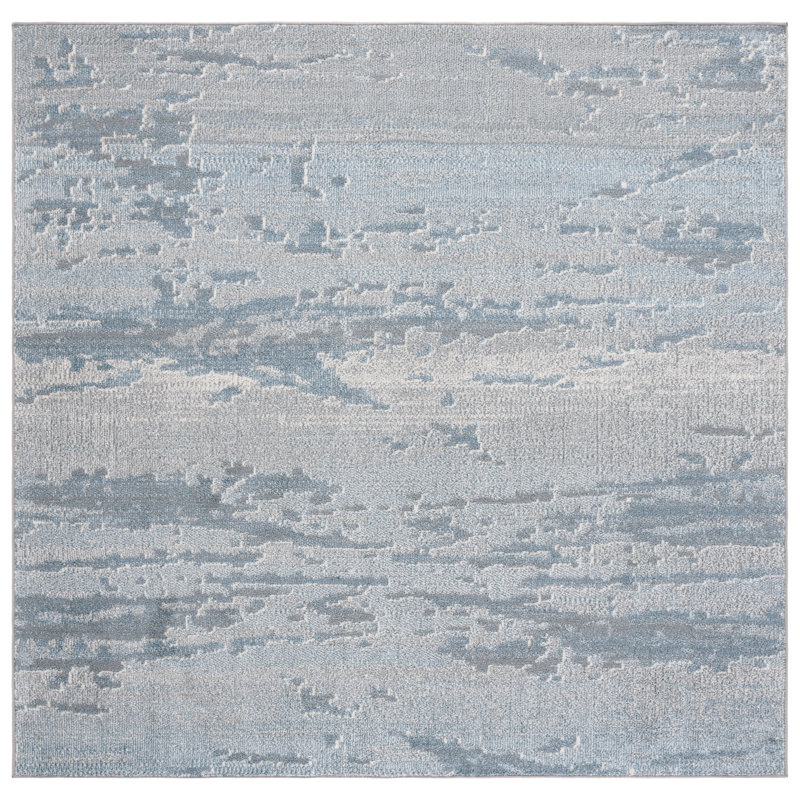 Kionne Performance Performance Abstract Rug, Square 6'7"