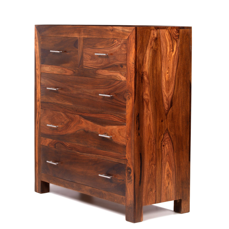 Stephanie Solid Wood 100 cm W Chest of 5 Drawers