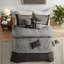 Ensembles de literie pour grand lit doux en polyester 7 pièces, gris rustique