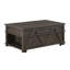 Table basse rectangulaire de 44 pouces de couleur brun chaud avec plateau relevable et roulettes