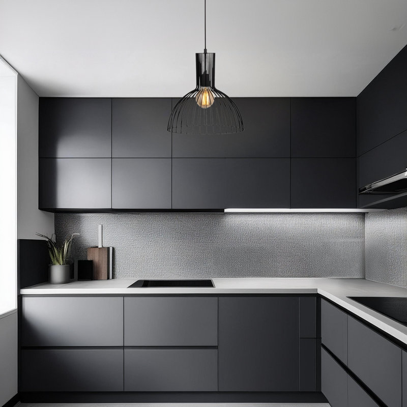 Luminaire suspendu simple en métal à hauteur ajustable