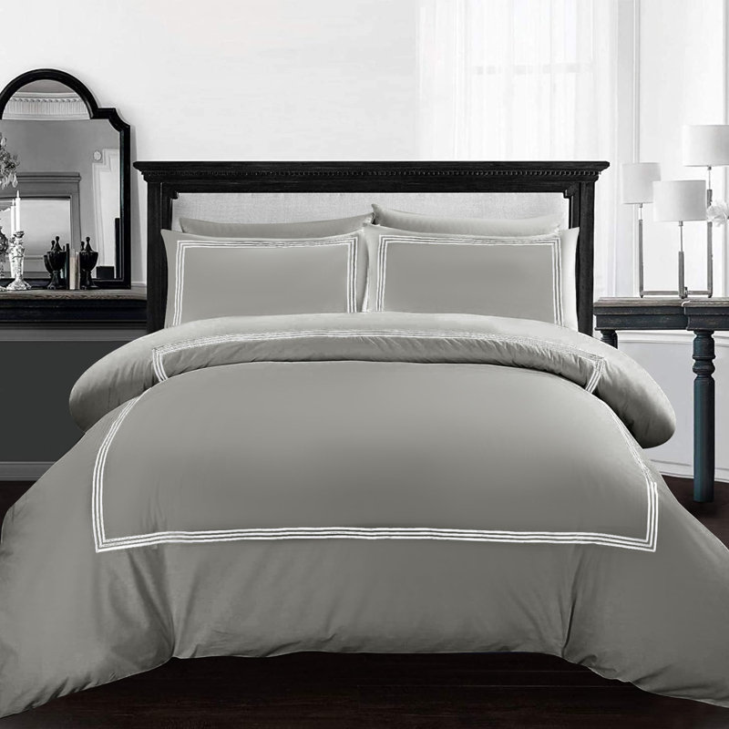 Machine Woven Sheet Set, Charcoal