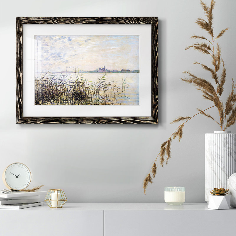 La seine près d'Argenteuil, 1874 - Reproduction encadrée rustique avec tableau mat, Noir, H 14 po x l 20 po