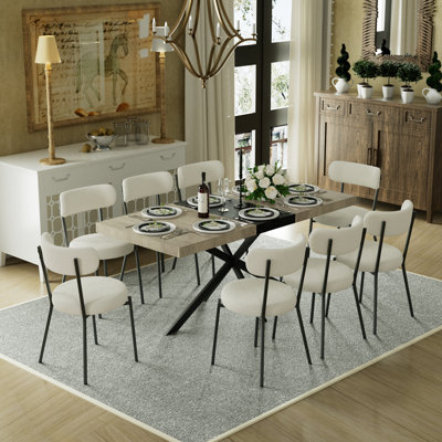 55.11" to 70.86" Extendable Rectangle Dining Table Set Wooden Table with Dining Chairs