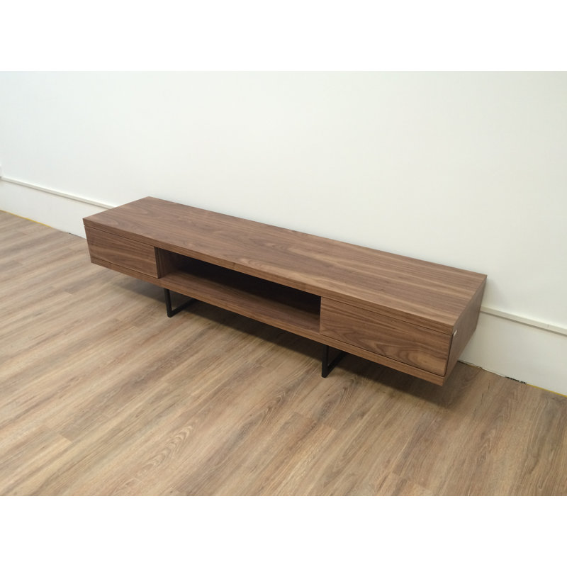 Larned Unfinished TV Stand for TVs up to 70", Walnut