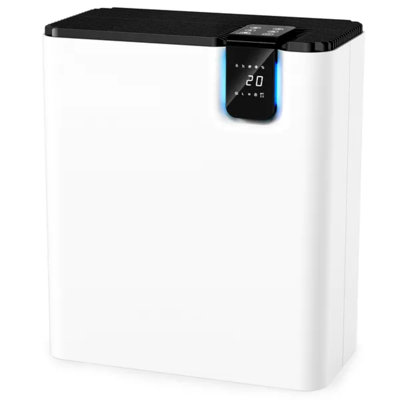 Grand purificateur d'air blanc avec moniteur automatique de la qualité de l'air et plateau à arôme, filtre puissant capturant la poussière et le pollen des animaux, couvre 1095 pieds carrés pour le dortoir de la chambre à coucher