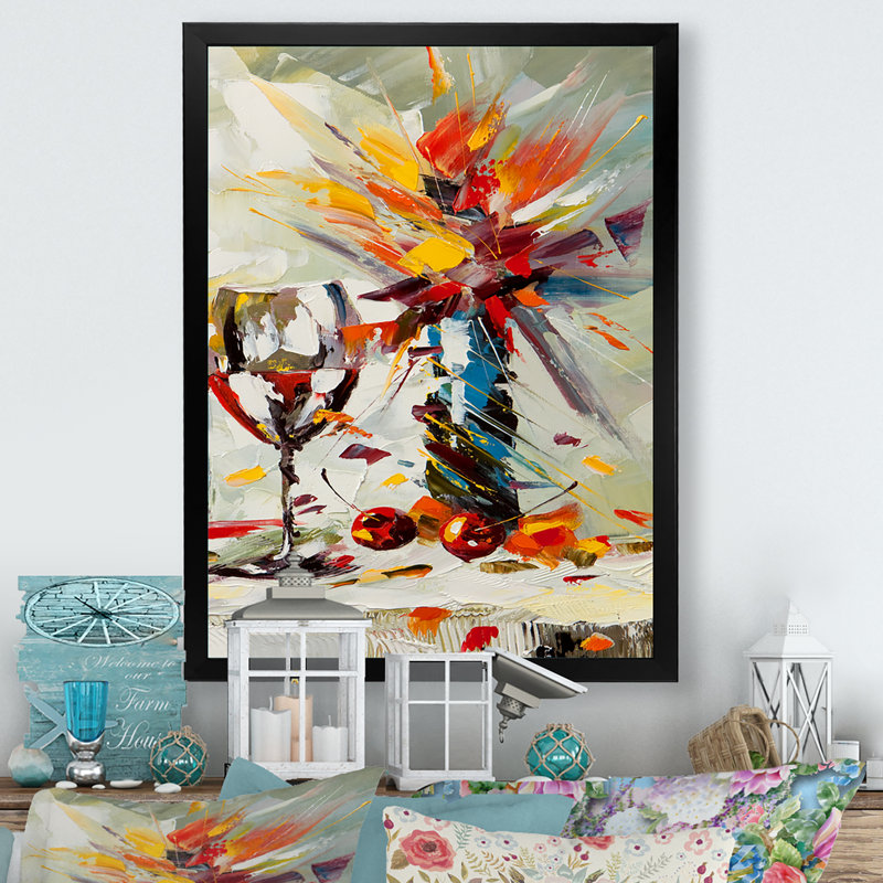 Bouquet rétro de fleurs III - on, Impression noire sur toile encadrée, H 20 po x l 12 po x P 1 po