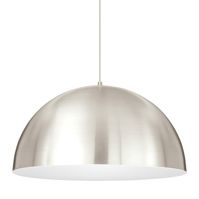 Powell Street 1 - Light Pendant, No, Satin Nickel, Gloss Black/White