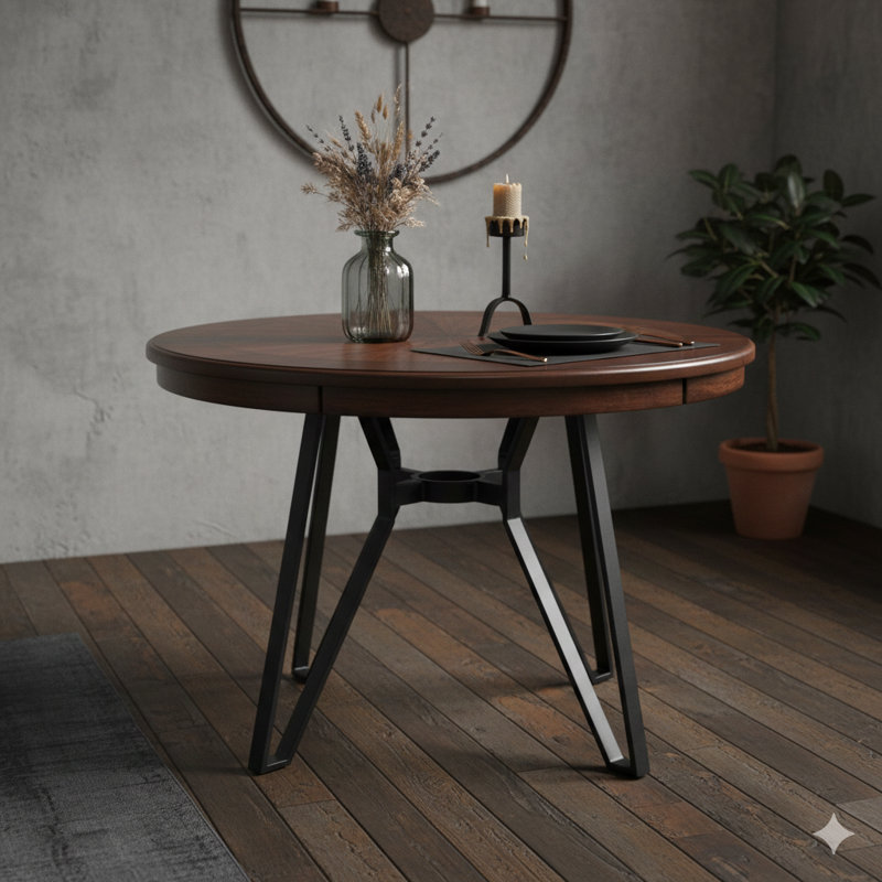 Circular Dining Table (Brown Finish)