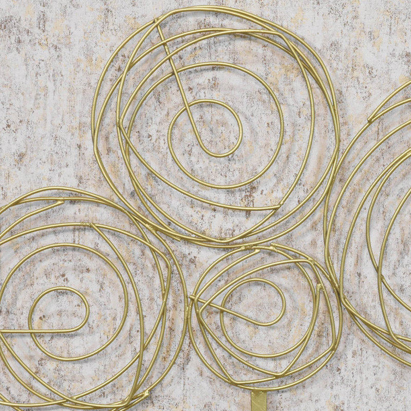 Handmade Abstract Wall Decor on Iron, Gold