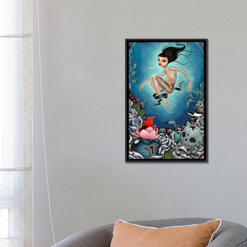 Monk, reproduction d’art sur toile tendue, H 26 po x l 18 po x P 1,5 po, Toile avec cadre flottant noir, Pas de tapis