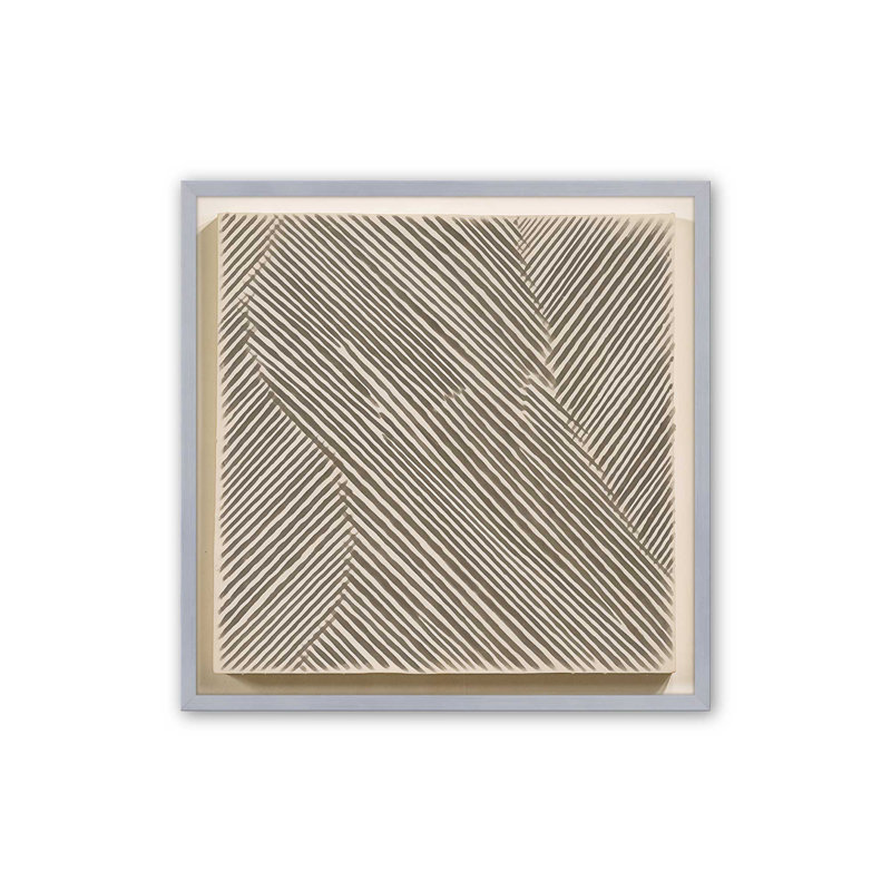Modern Linear Illusion II, Polished Chrome Single Picture Framed, 13.75" H x 13.75" W