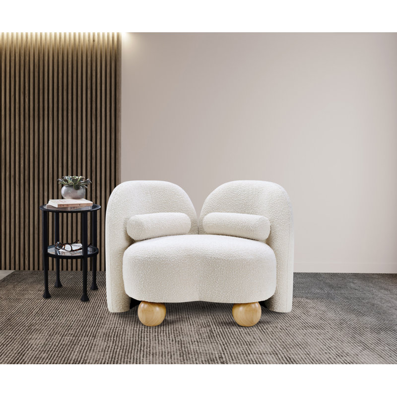 Daphne Upholstered Chair, Cream Boucle Fabric