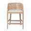 Tabouret de comptoir en rotin et bois fabriqué à la main Lily Pond H 25 po-93419545