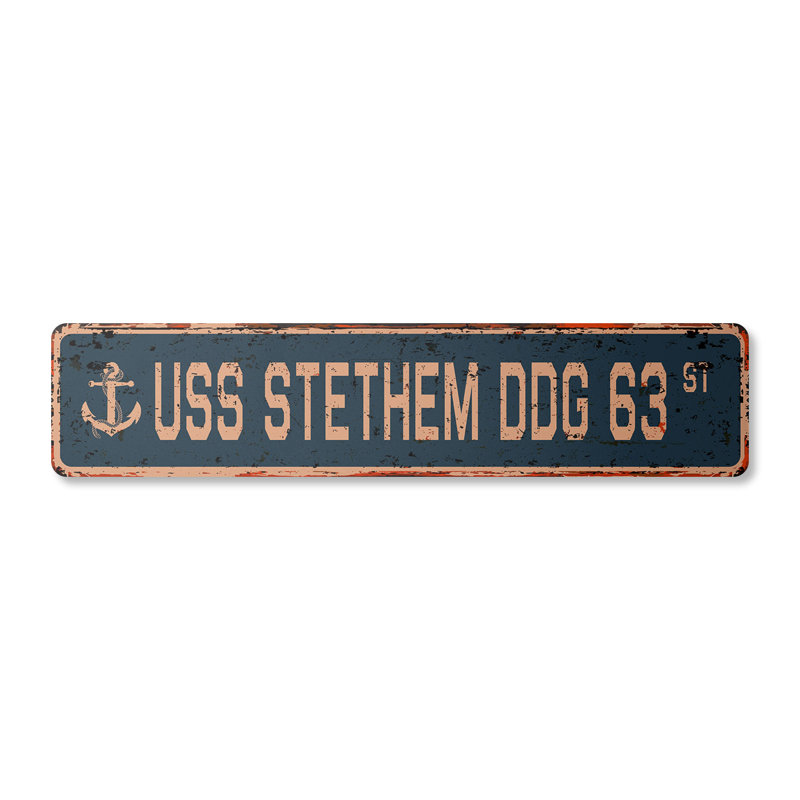 Plaque de rue Stethem Ddg 63 en plastique robuste 4 po x 18 po, H 4 po x l 18 po x P 0,1 po