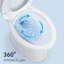 Toilette allongée deux pièces, chasse d'eau à fermeture simple certifiée 1,28 GPF, céramique blanche