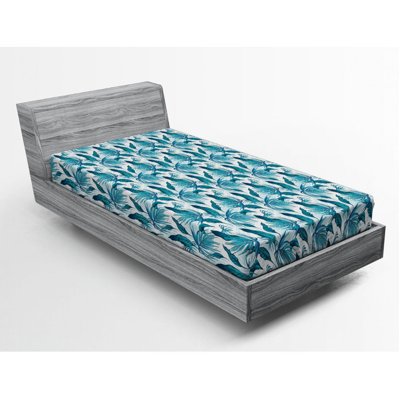 Microfiber Floral Fitted Sheet, Twin Fitted Sheet