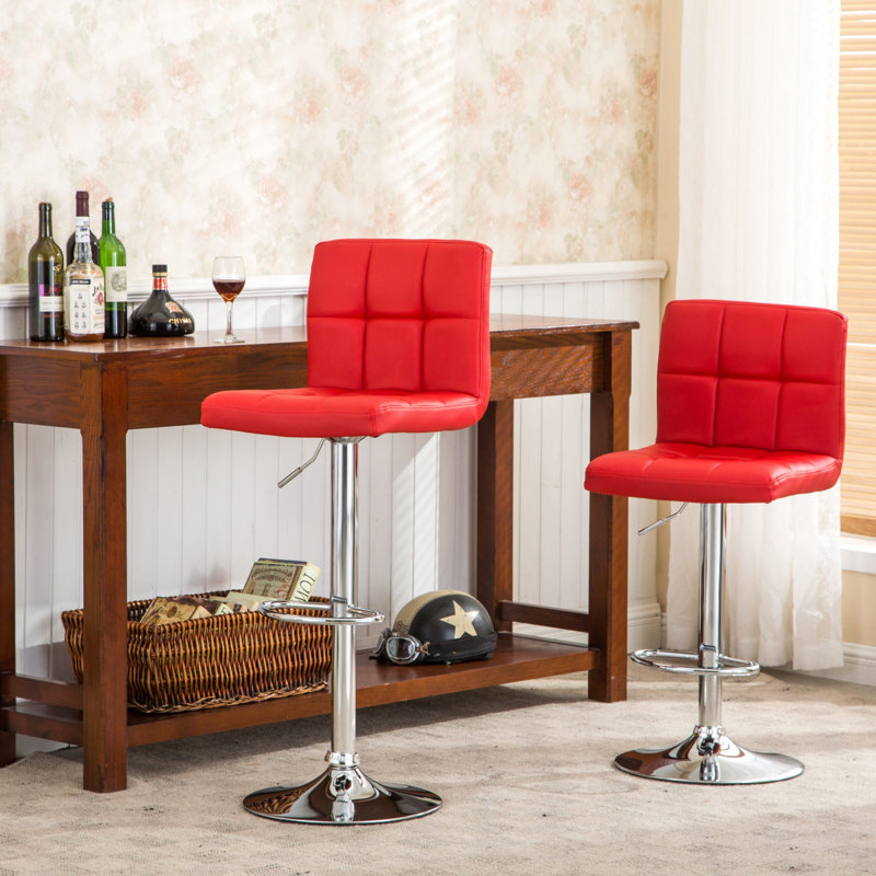 Ensemble de 2 tabourets de bar pivotants en similicuir réglables avec mousse confortable et fonction pivotante à 360 degrés
