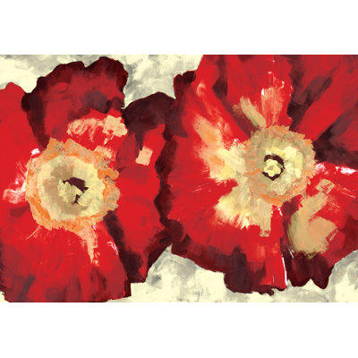 Red Flower Painter - Wrapped Canvas Art Prints