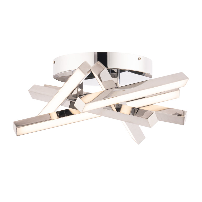 Parallax LED Semi Flush Mount, Chrome, 3500K