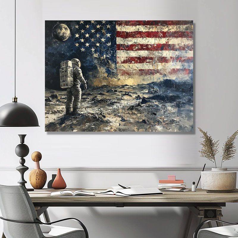 «Kyon Usa Moon Apollo 13 Mission I - Moon», art mural, H 12 po x l 20 po, Toile tendue, Ne s’applique pas