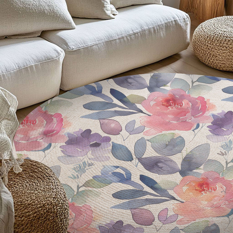 Tapis tressé Flower Dance, Rond 5 pi