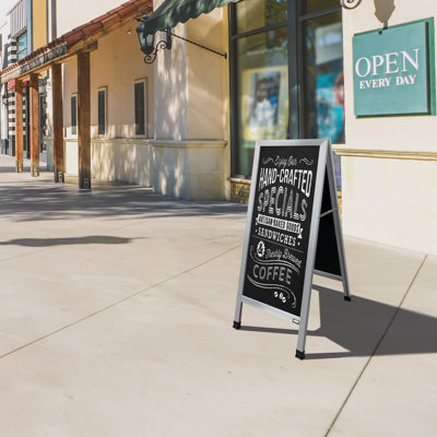 A-Frame Sidewalk AARCO No Chalkboard Metal Chalkboard