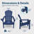 Pakkdiarie Set of 8 HDPE Stackable Adirondack Chairs with Cup Holders, All-Weather Outdoor Patio Chairs-125352977
