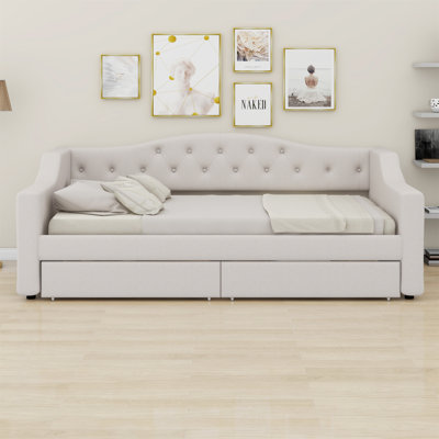 Upholstered Daybed With LED Belt And 2 Drawers by Mercer41