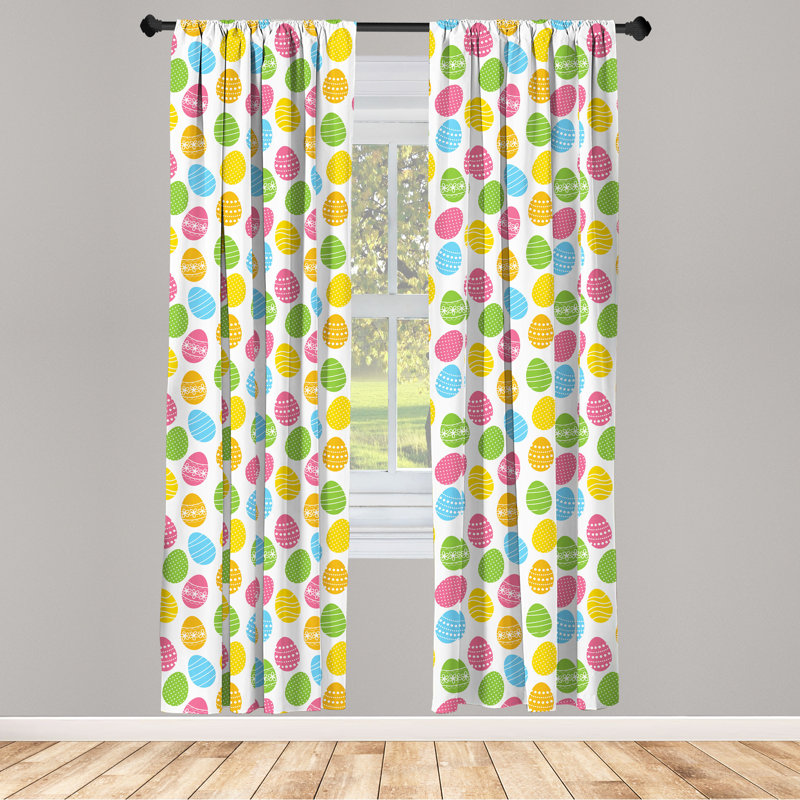 Easter Semi-Sheer Rod Pocket Curtain Panel, 28" x 84"