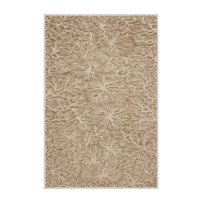 Washable Coral Patterns Hawaiian Area Rug