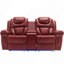 Causeuse inclinable manuelle avec rangement escamotable, porte-gobelets et bande lumineuse à DEL pour le salon