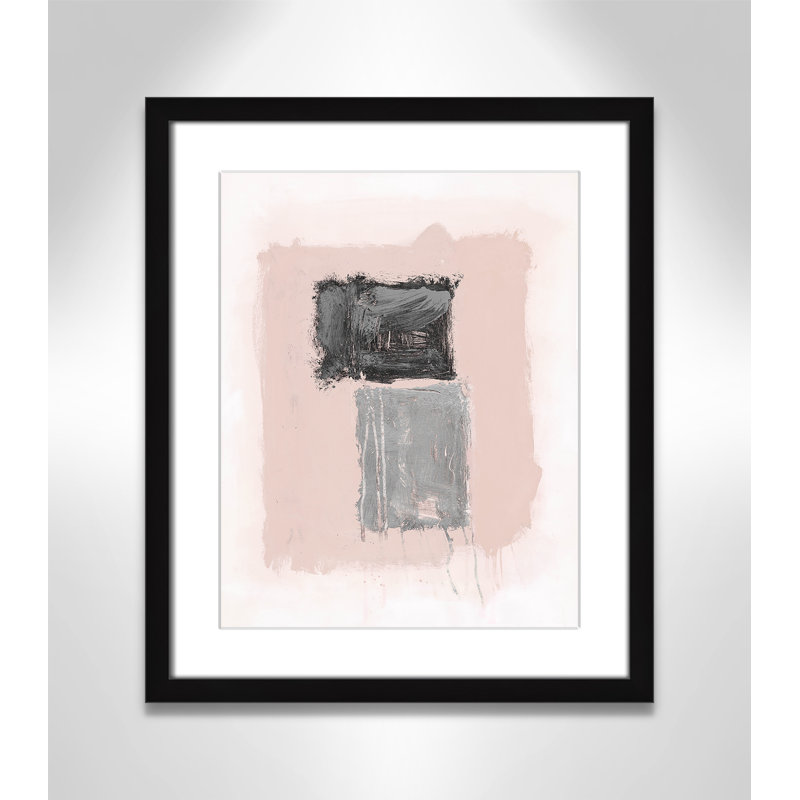 Thomasin Pink, Black And Silver Shimmer II On Paper by Joss & Main Print, Cadre noir mat, H 19 po x l 16 po x P 1,25 po