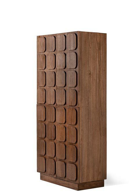 Naviah Solid Wood Rectangle Accent Cabinet, Brown