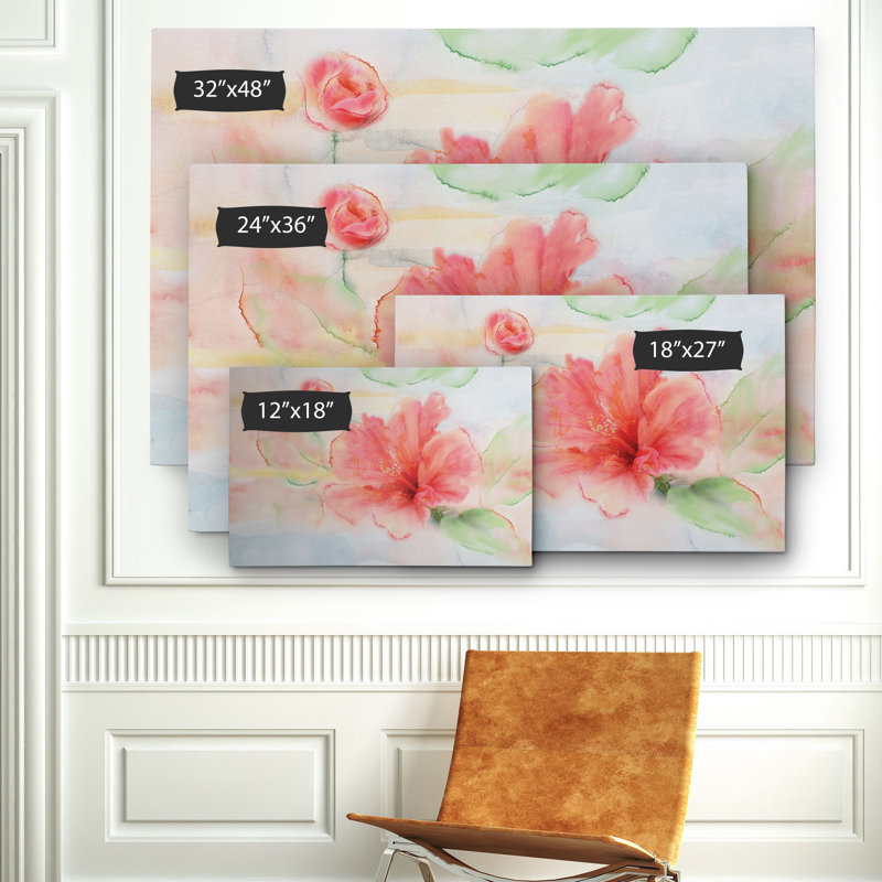 Hibiscus - impression sur toile tendue, H 18 po x l 27 po x P 1,5 po