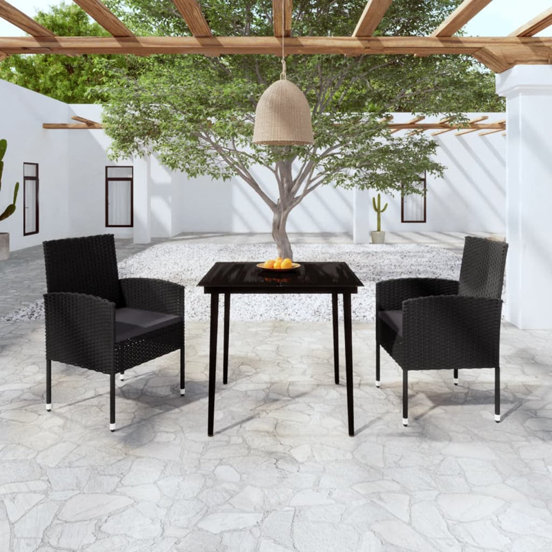 Ensemble repas Zojka, H 29,1 po x L 55,1 po x l 27,6 po, Noir / blanc, 6