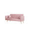 Canapé convertible de 71 pouces en velours rose rétro American, convenant à un petit salon, une chambre à coucher ou un bureau-799823393