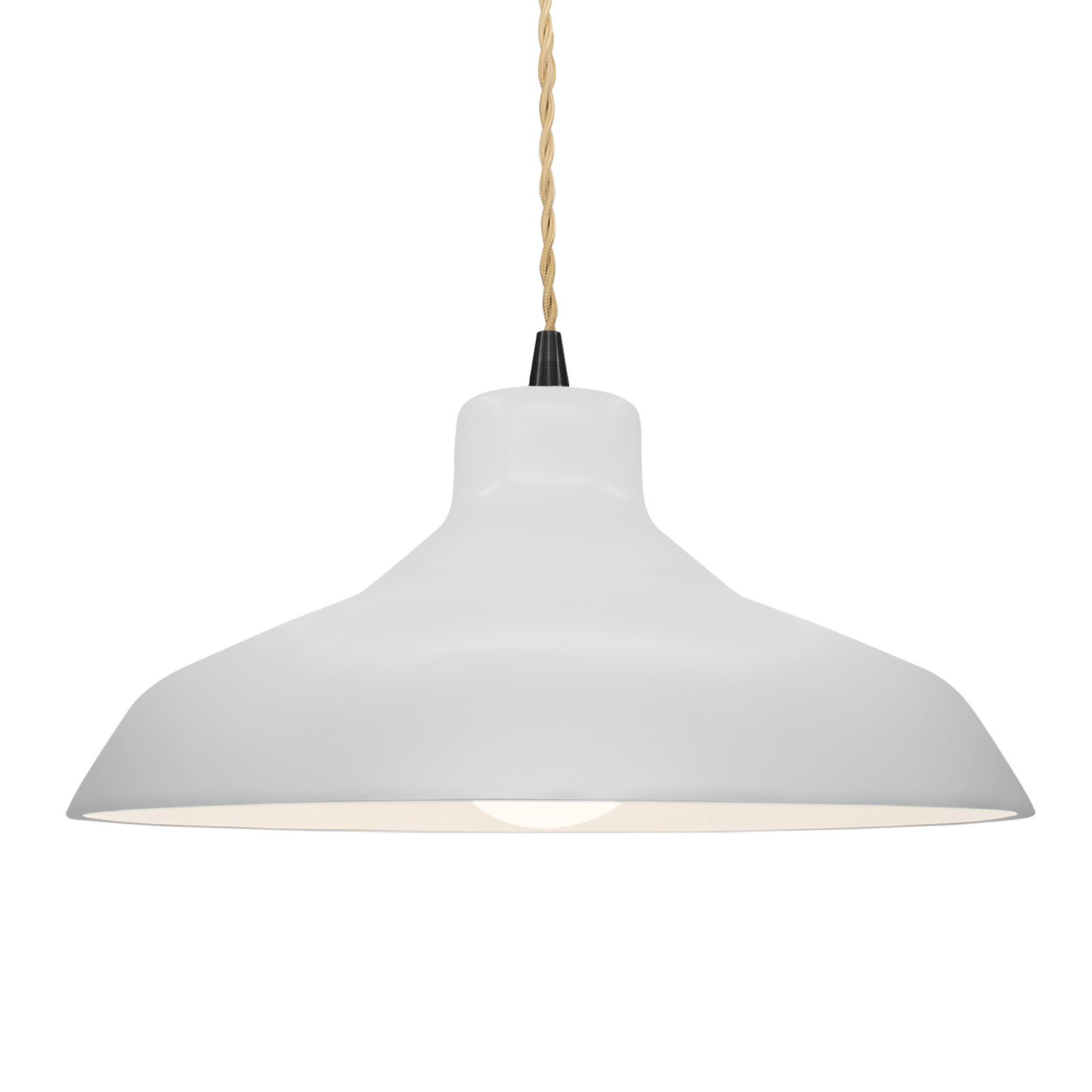 Fallon Ceramic Dimmable Pendant, 7.5" H x 15.5" W x 15.5" D, Bisque, Matte Black