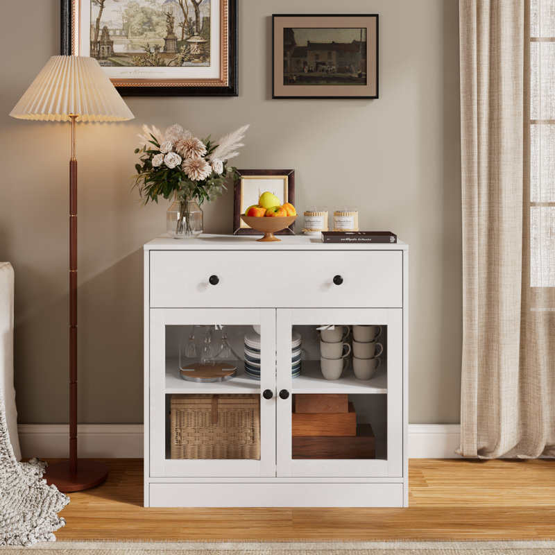 32" Tall 2 - Door Accent Cabinet, White