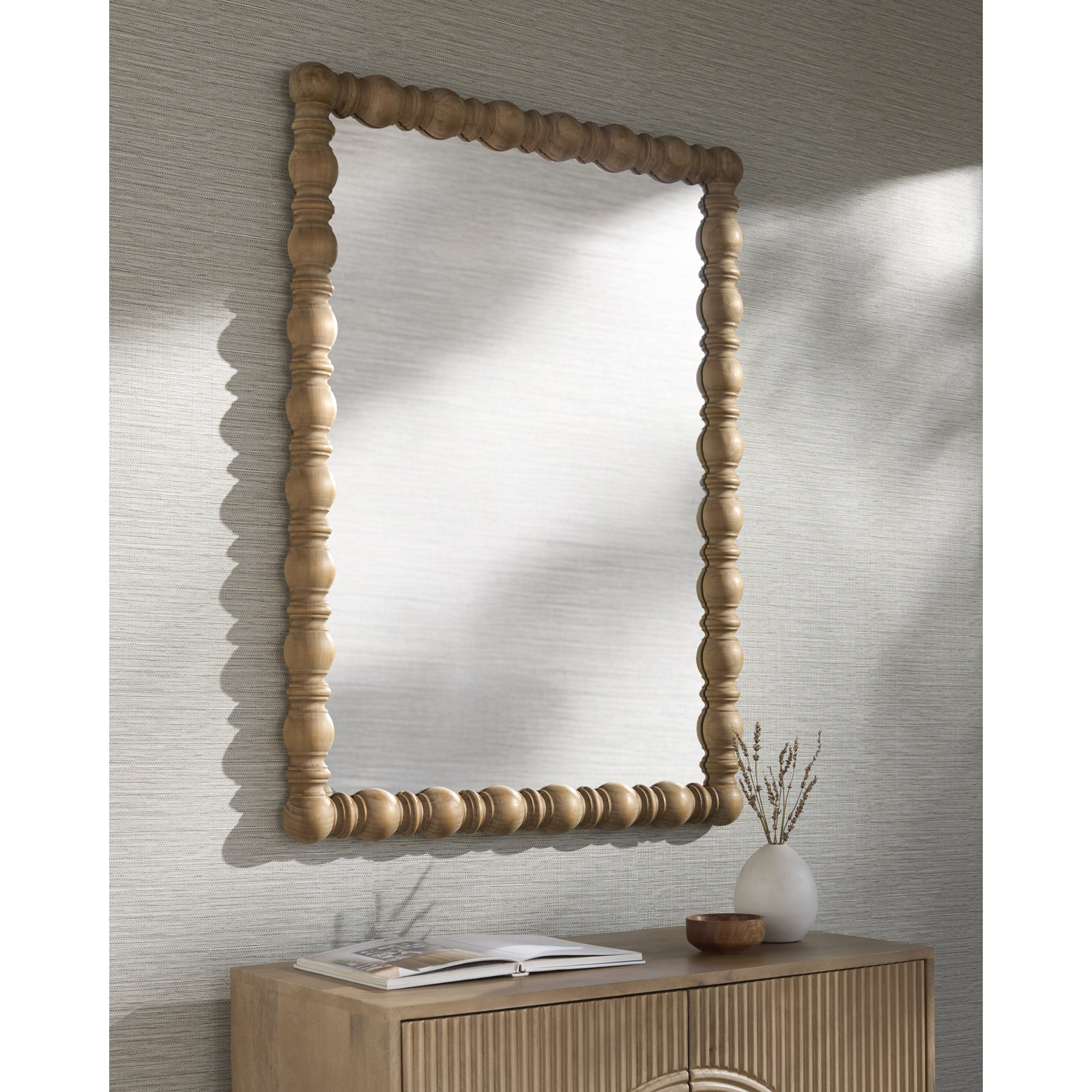Castellanos Mirror, 40" x 30", Natural Wood