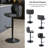 Zager Swivel Adjustable Height Bar Stool, Modern PU Leather Kitchen Island Counter Bar Chair-293991863