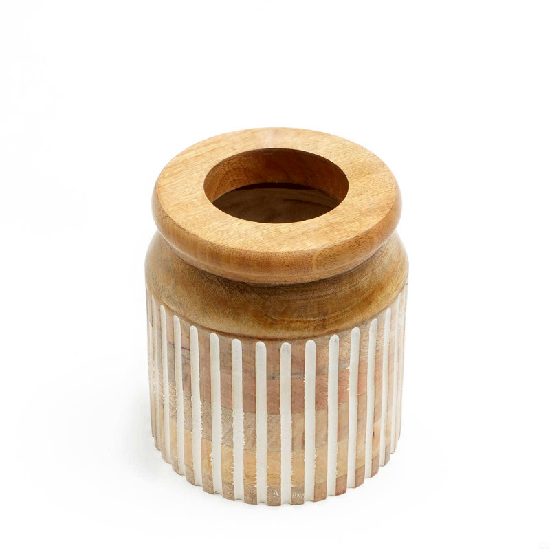 Vase en bois fait à la main, Brun