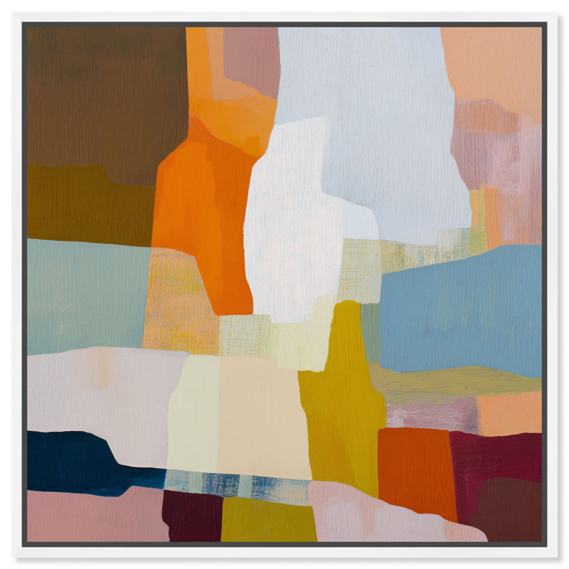 «Safran Mesa», reproduction d'art sur toile , 25"H x 25"W, White Frame