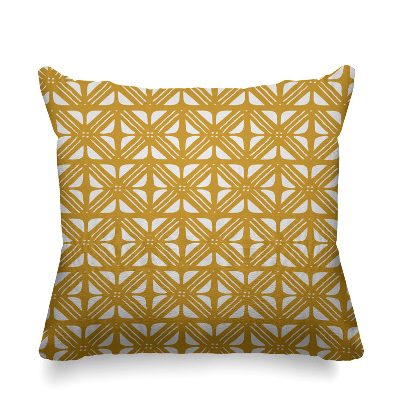 Housse de coussin d'extérieur carré et insert, 17 po x 17 po, Jaune, Carré