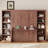 Azfar Murphy Bed with Desk and Bookshelf, White-673621515-691612078